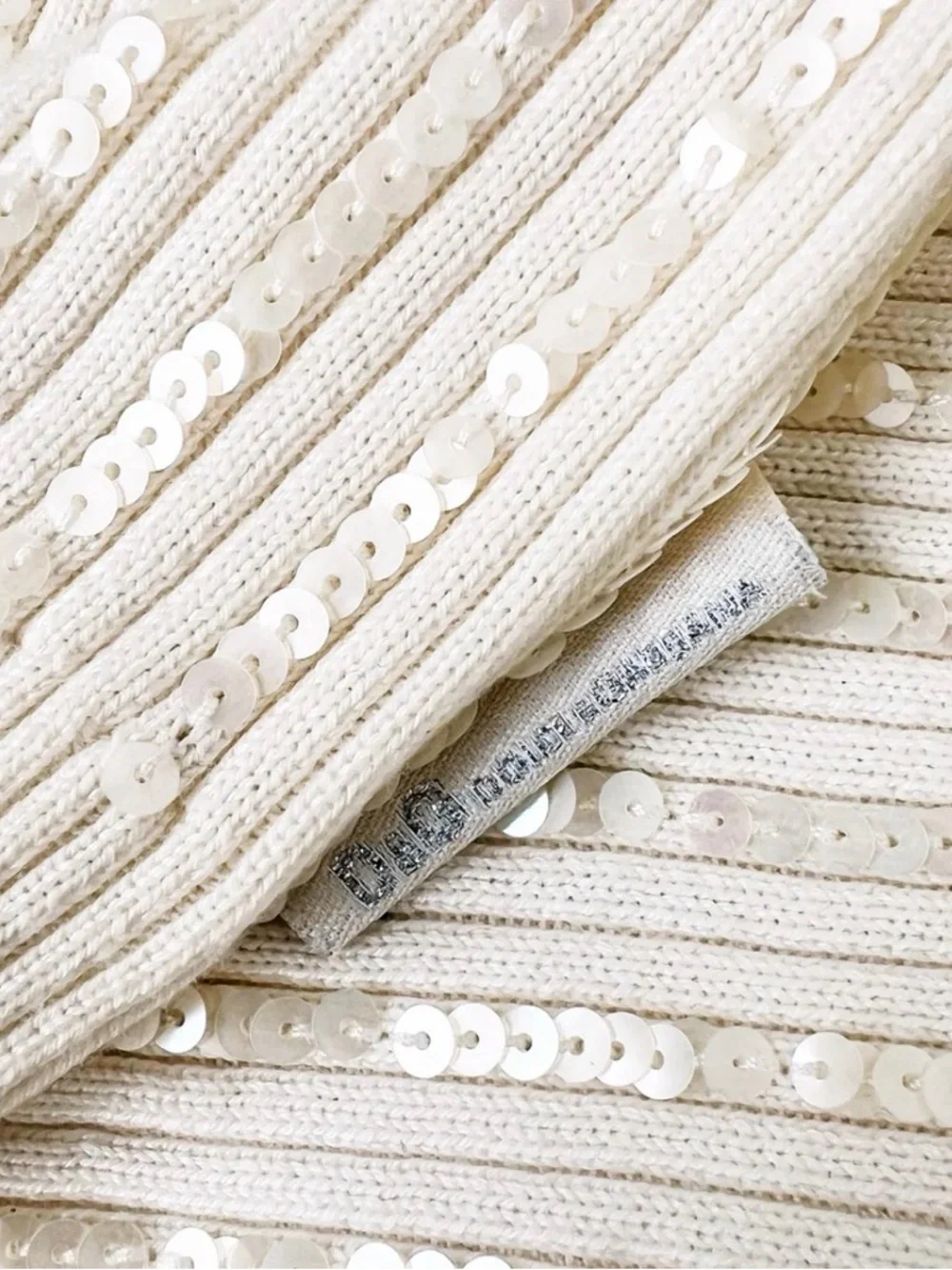 D&G Cream Ribbed Knit Tank - Picture 3 of 3
